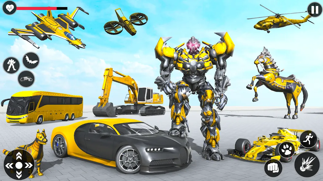 Flying Robot Transforming Game [МОД Mega Pack] Screenshot 1
