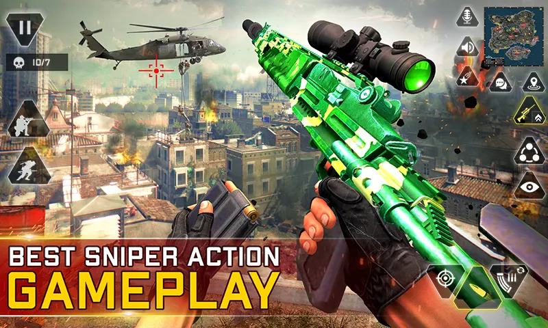 Sniper Gun Shooting game (ИГИ Снайпер Оружие Стрелялки Игры) [МОД Бесконечные деньги] Screenshot 1