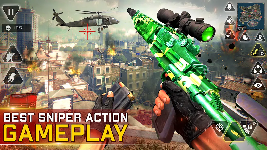 Sniper Gun Shooting game (ИГИ Снайпер Оружие Стрелялки Игры) [МОД Бесконечные деньги] Screenshot 5