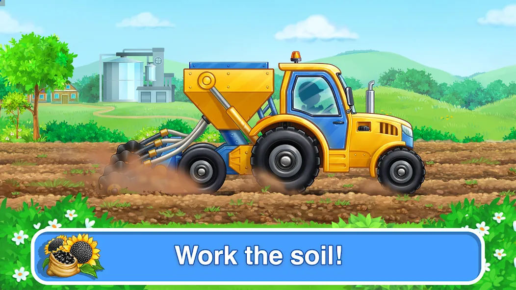 Tractor, car: kids farm games [МОД Бесконечные монеты] Screenshot 2