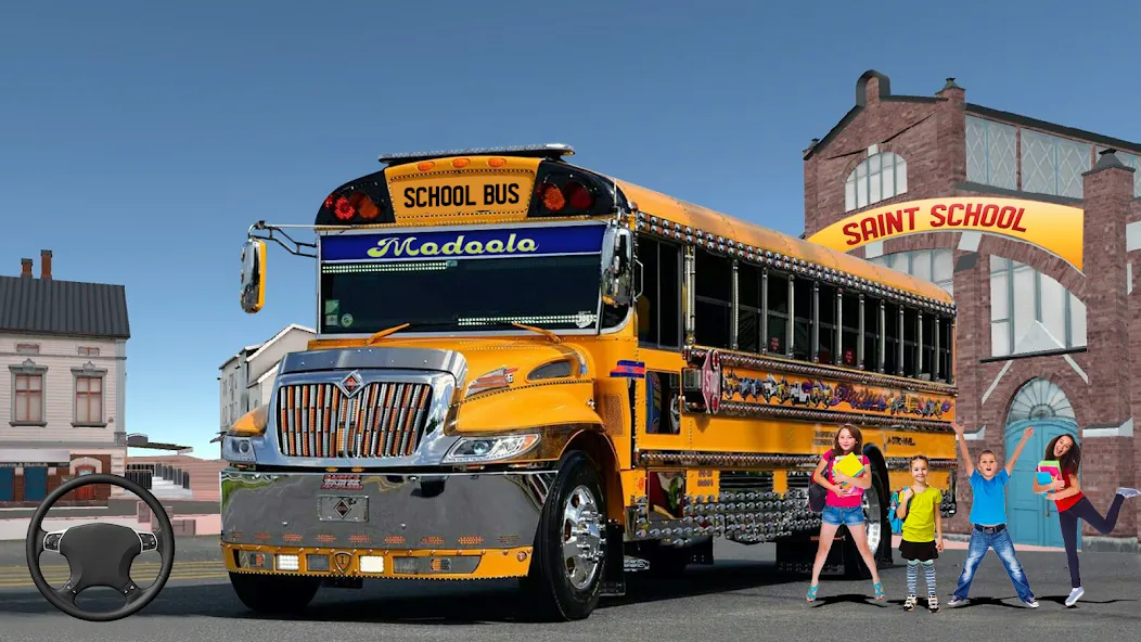 School Bus Transport Simulator (Школьный Автобусный Транспортный Симулятор) [МОД Бесконечные монеты] Screenshot 1