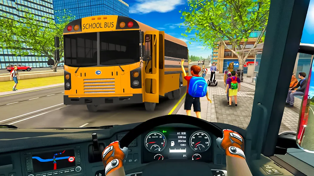 School Bus Transport Simulator (Школьный Автобусный Транспортный Симулятор) [МОД Бесконечные монеты] Screenshot 2