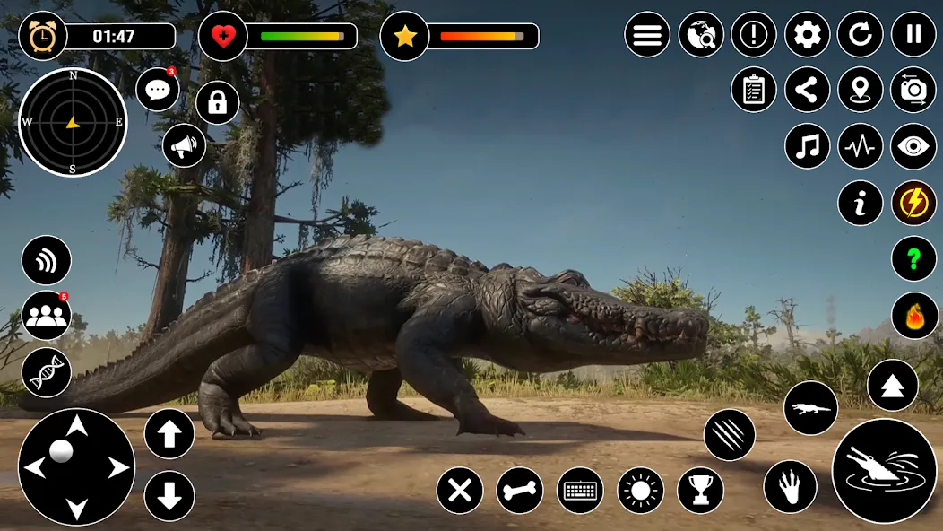 Animal Crocodile Attack Sim (Энимал Крокодайл Аттак Сим) [МОД Unlimited Money] Screenshot 1