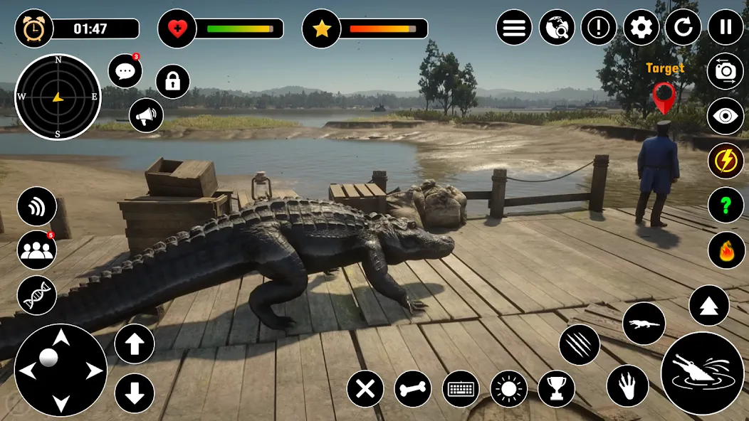 Animal Crocodile Attack Sim (Энимал Крокодайл Аттак Сим) [МОД Unlimited Money] Screenshot 2