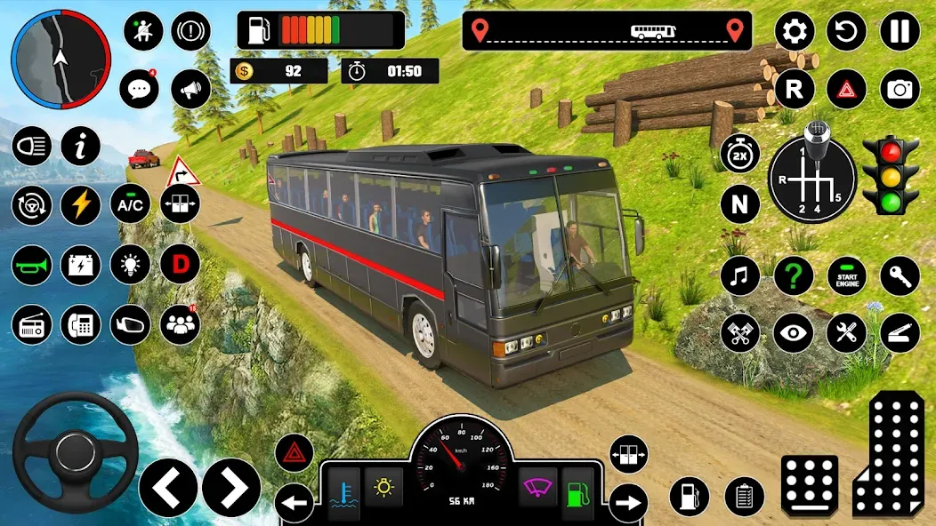 Offroad Bus Simulator Bus Game (Оффроуд Автобус Симулятор Игра) [МОД Много денег] Screenshot 2