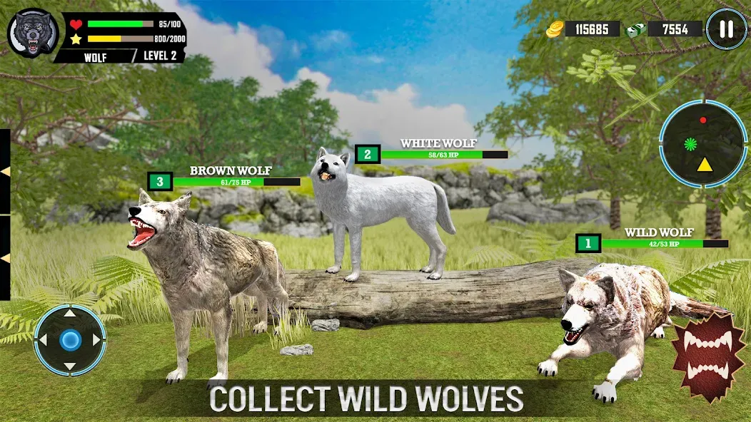 Wild Wolf Simulator Games [МОД Меню] Screenshot 3