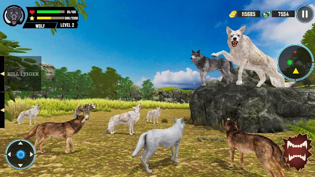 Wild Wolf Simulator Games [МОД Меню] Screenshot 5