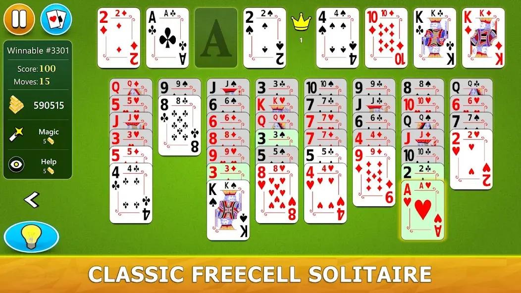 FreeCell Solitaire - Card Game [МОД Бесконечные монеты] Screenshot 1