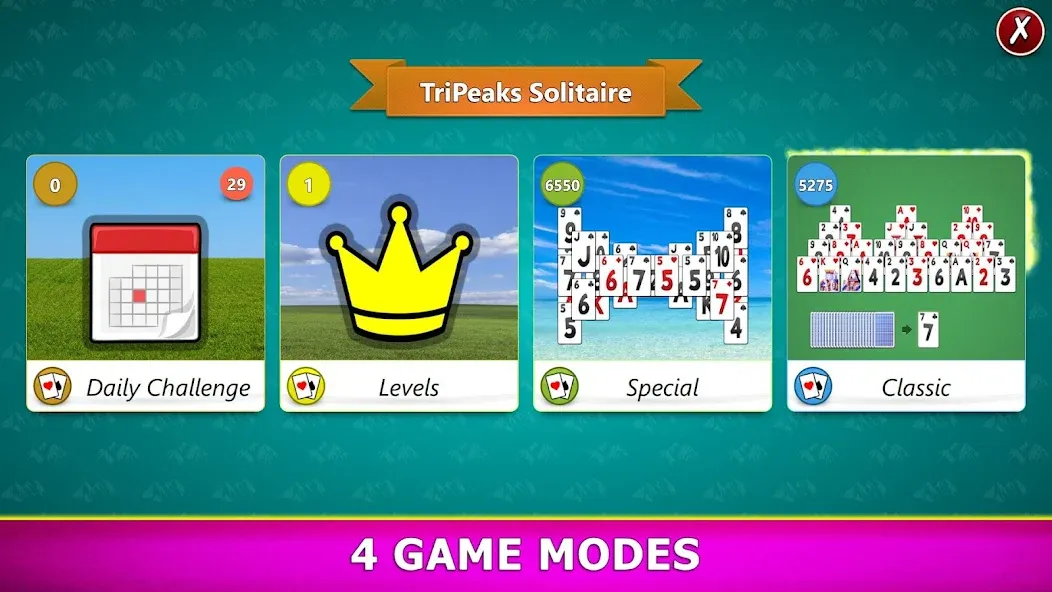 TriPeaks Solitaire Mobile [МОД Unlocked] Screenshot 2