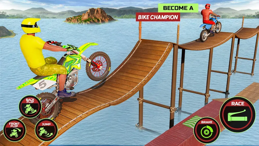 Motor Bike Stunt Racing Games (Мотор Байк Стант Гонки Игры) [МОД Много монет] Screenshot 1