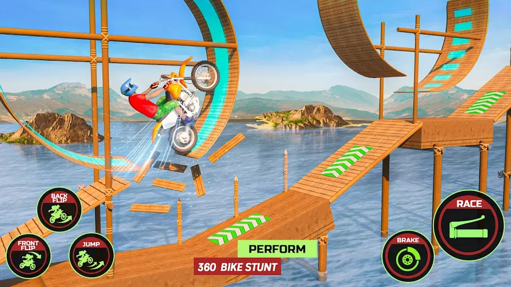 Motor Bike Stunt Racing Games (Мотор Байк Стант Гонки Игры) [МОД Много монет] Screenshot 2