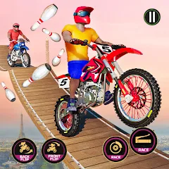 Скачать взломанную Motor Bike Stunt Racing Games (Мотор Байк Стант Гонки Игры)  [МОД Много монет]