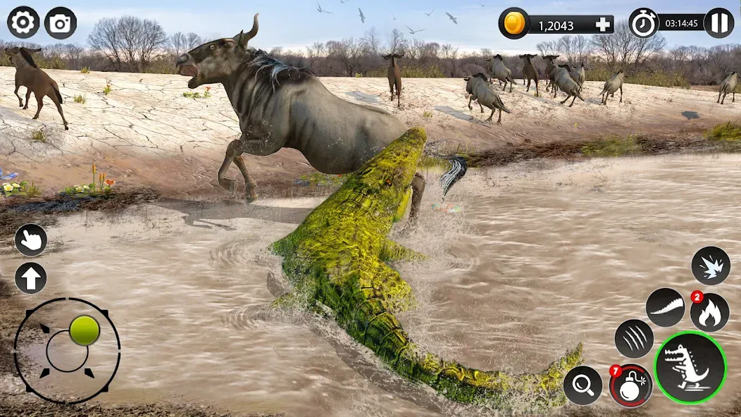 Hungry Animal Crocodile Games [МОД Unlimited Money] Screenshot 1