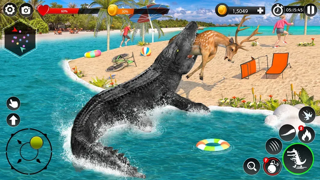 Hungry Animal Crocodile Games [МОД Unlimited Money] Screenshot 2