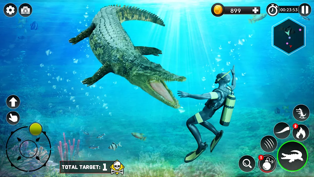 Hungry Animal Crocodile Games [МОД Unlimited Money] Screenshot 4