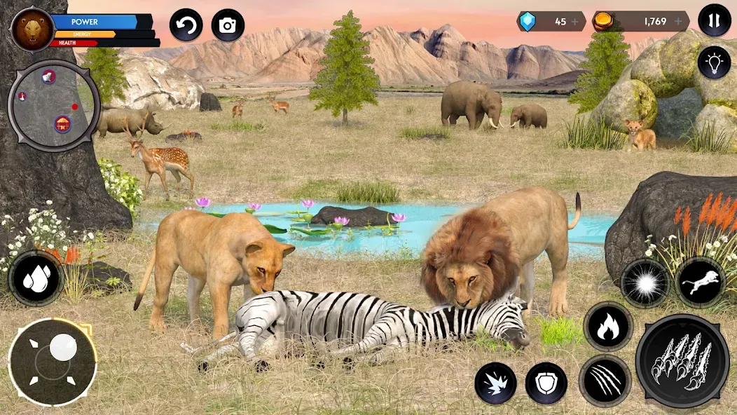 Lion Simulator Wild Lion Games [МОД Unlimited Money] Screenshot 2