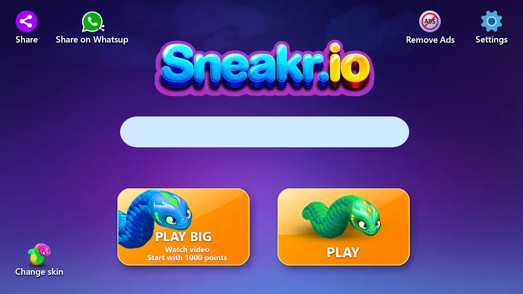 Sneak.io - Snake Game [МОД Все открыто] Screenshot 5