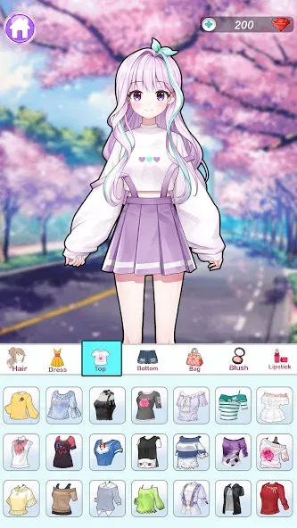 Anime Dress Up and Makeup Game [МОД Все открыто] Screenshot 2