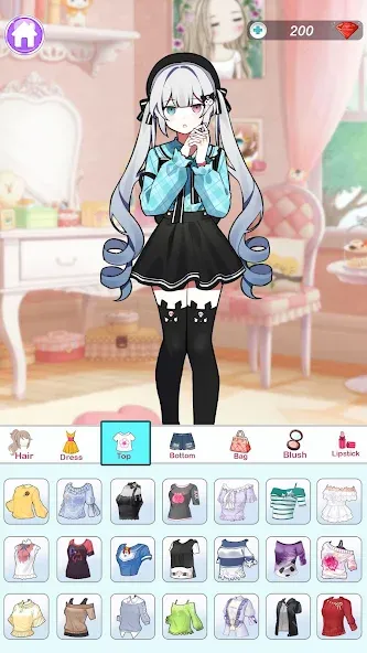 Anime Dress Up and Makeup Game [МОД Все открыто] Screenshot 3