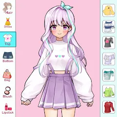 Взлом Anime Dress Up and Makeup Game  [МОД Все открыто]