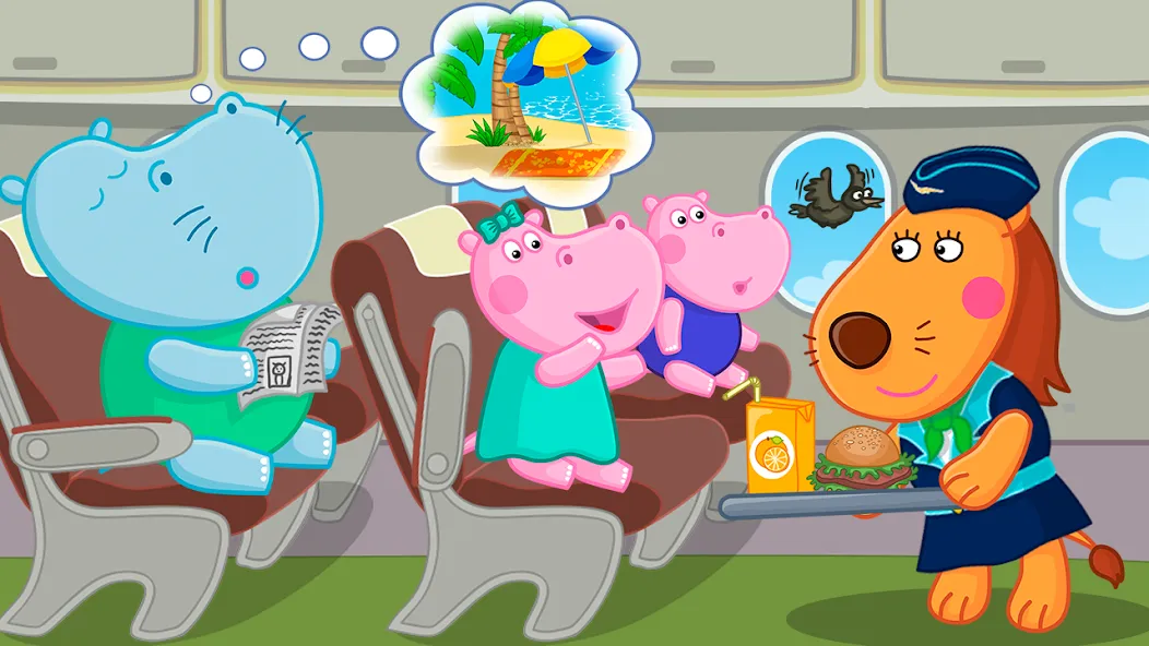 Hippo: Airport Profession Game [МОД Unlimited Money] Screenshot 1