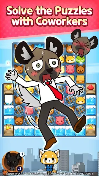 Aggretsuko : Match 3 Puzzle (Аггретсуко) [МОД Mega Pack] Screenshot 2