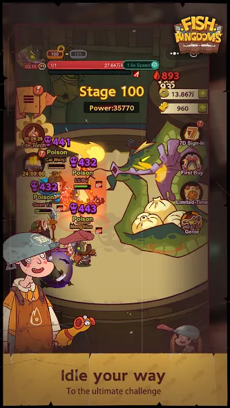 Fish Kingdoms: Idle Arena (Фиш Кингдомс) [МОД Бесконечные монеты] Screenshot 4