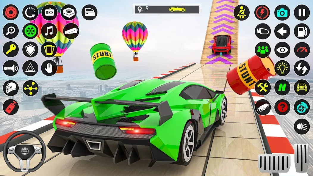 GT Car Stunt Race: Mega Ramps (Джи Ти Кар Стант Рейс) [МОД Много денег] Screenshot 1