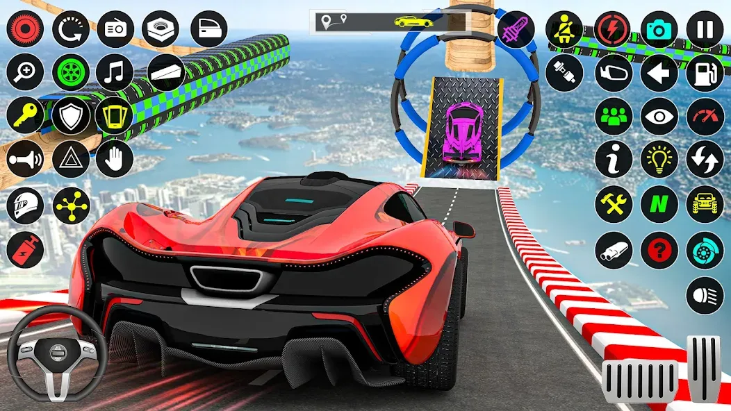 GT Car Stunt Race: Mega Ramps (Джи Ти Кар Стант Рейс) [МОД Много денег] Screenshot 4
