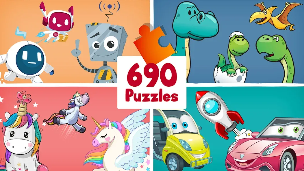 690 Puzzles for preschool kids [МОД Mega Pack] Screenshot 1