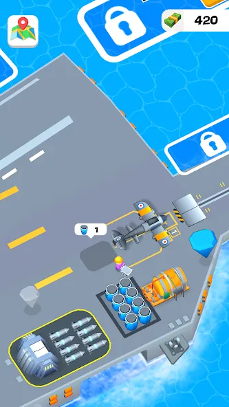 Idle Aircraft Carrier (Айдл Эйркрафт Кэрриер) [МОД Бесконечные деньги] Screenshot 1