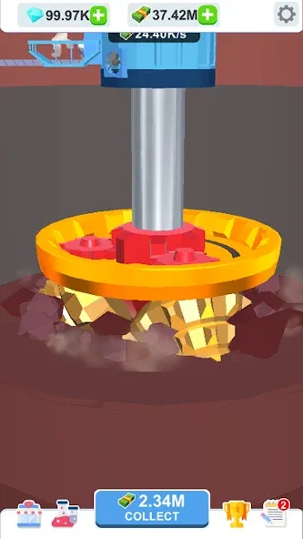 Idle Dig Factory [МОД Бесконечные монеты] Screenshot 5