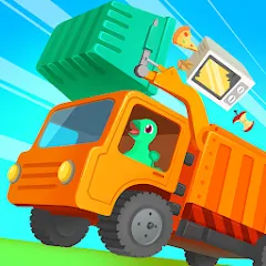 Взломанная Dinosaur GarbageTruck:for kids  [МОД Mega Pack]