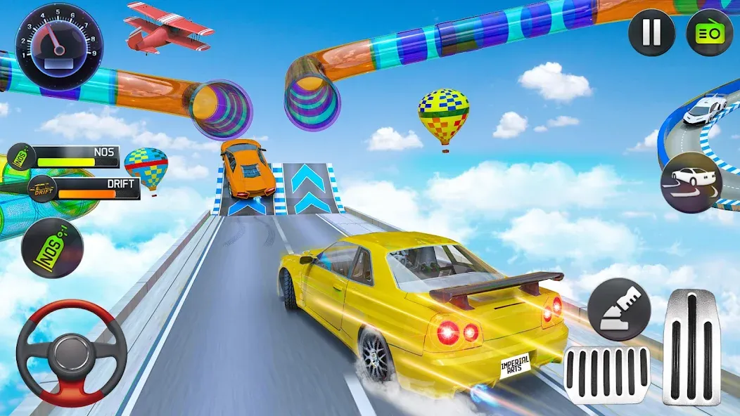 Mega Ramp Car Stunts Race Game [МОД Бесконечные монеты] Screenshot 2