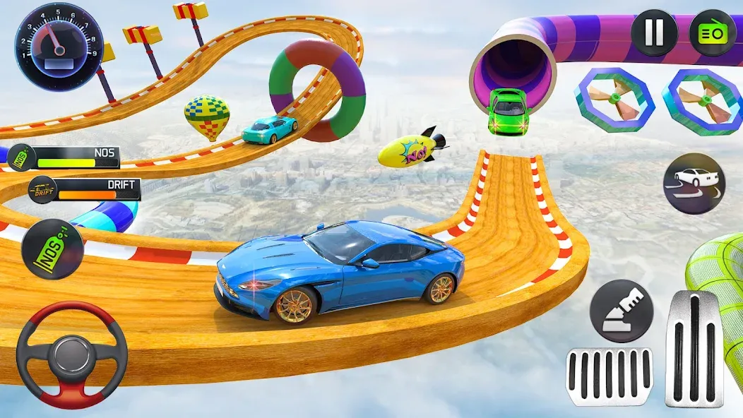 Mega Ramp Car Stunts Race Game [МОД Бесконечные монеты] Screenshot 3