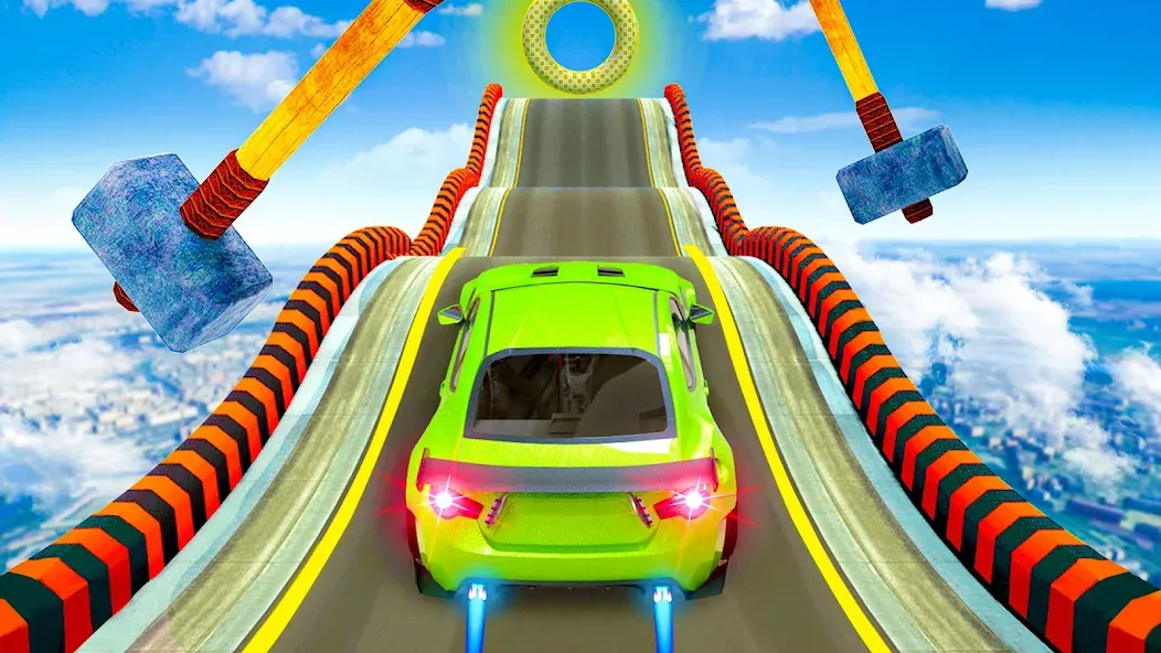 Mega Ramp Car Stunts Race Game [МОД Бесконечные монеты] Screenshot 5