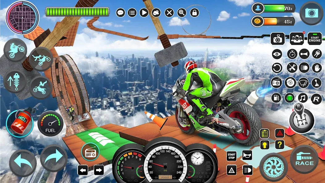 Mega Ramp Bike Stunts Games 3D [МОД Много денег] Screenshot 2