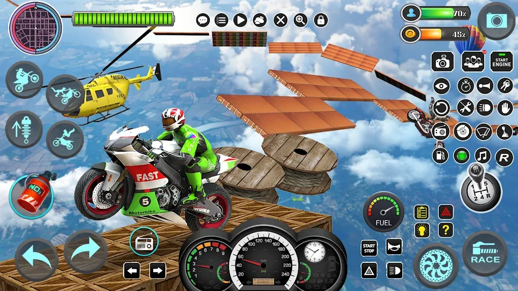 Mega Ramp Bike Stunts Games 3D [МОД Много денег] Screenshot 3