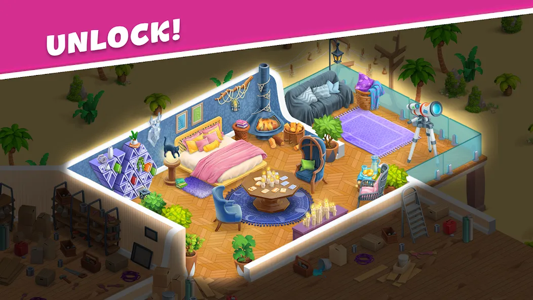 Open House: Match 3 puzzles (Открытый дом) [МОД Mega Pack] Screenshot 4