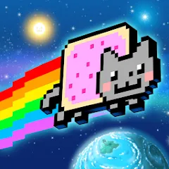 Скачать взломанную Nyan Cat: Lost In Space (Нян Кэт)  [МОД Меню]
