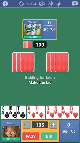 Thousand 1000 Online card game [МОД Много денег] Screenshot 3