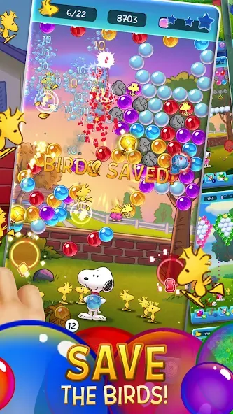 Bubble Shooter - Snoopy POP! (Бабл шутер) [МОД Бесконечные деньги] Screenshot 2