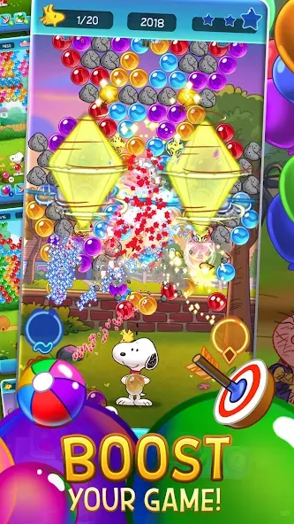 Bubble Shooter - Snoopy POP! (Бабл шутер) [МОД Бесконечные деньги] Screenshot 4