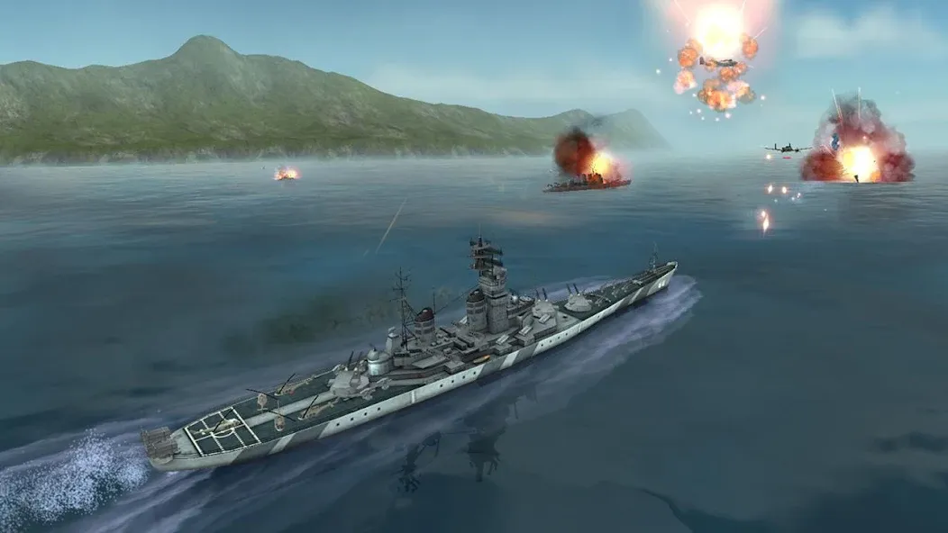 WARSHIP BATTLE:3D World War II [МОД Mega Pack] Screenshot 2