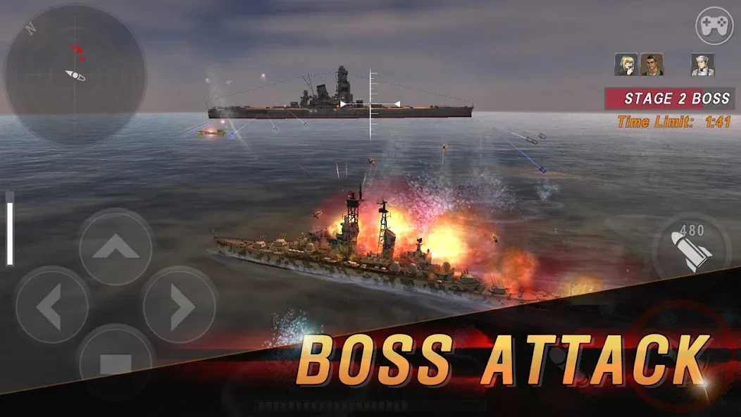 WARSHIP BATTLE:3D World War II [МОД Mega Pack] Screenshot 5