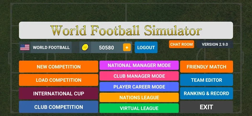 World Football Simulator (Мировой Футбольный Симулятор) [МОД Mega Pack] Screenshot 1