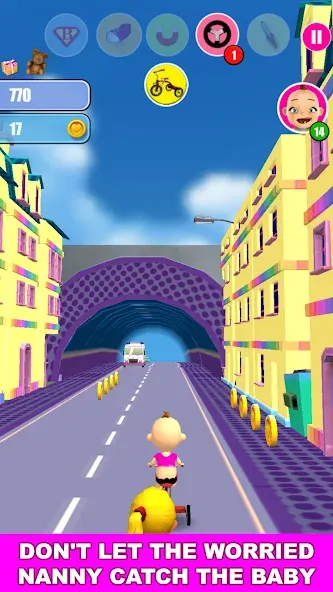 Baby Run The Babysitter Escape [МОД Бесконечные монеты] Screenshot 3