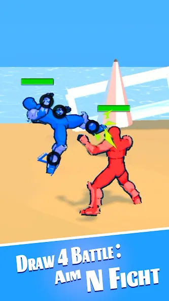 Draw 4 Battle: Aim N Fight (Драв 4 Баттл) [МОД Unlimited Money] Screenshot 1