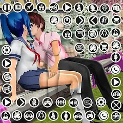 Скачать взломанную Anime High School Girl Life 24 (Аниме жизнь школьной девушки 24)  [МОД Menu]