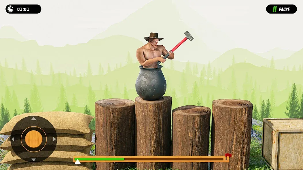 Hammer Climber Man: Pot Man 3D [МОД Бесконечные монеты] Screenshot 3